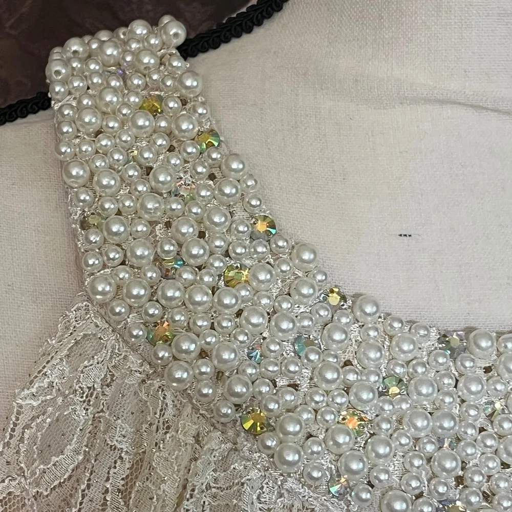 Cachet Dress For Homecoming, Bride, Prom, Lace & Pearl Beading Worn Once Size 16 - Picture 9 of 16